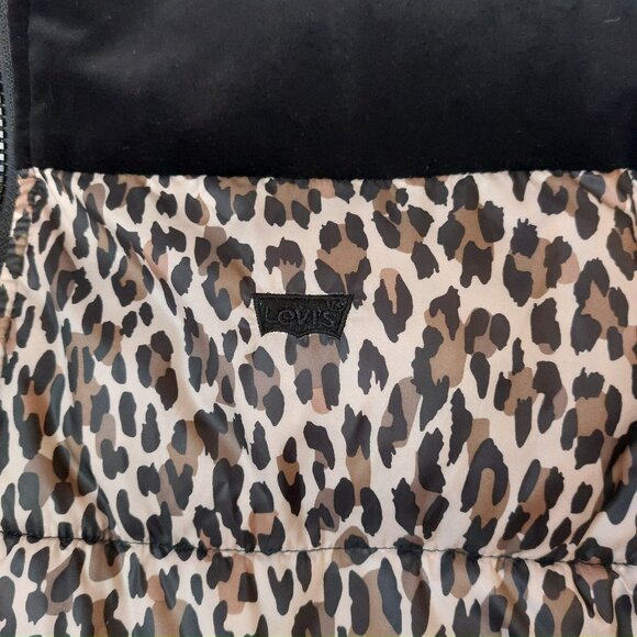Levi's Jeans Leopard Print Puffer Jacket Size Large - Picture 8 of 12